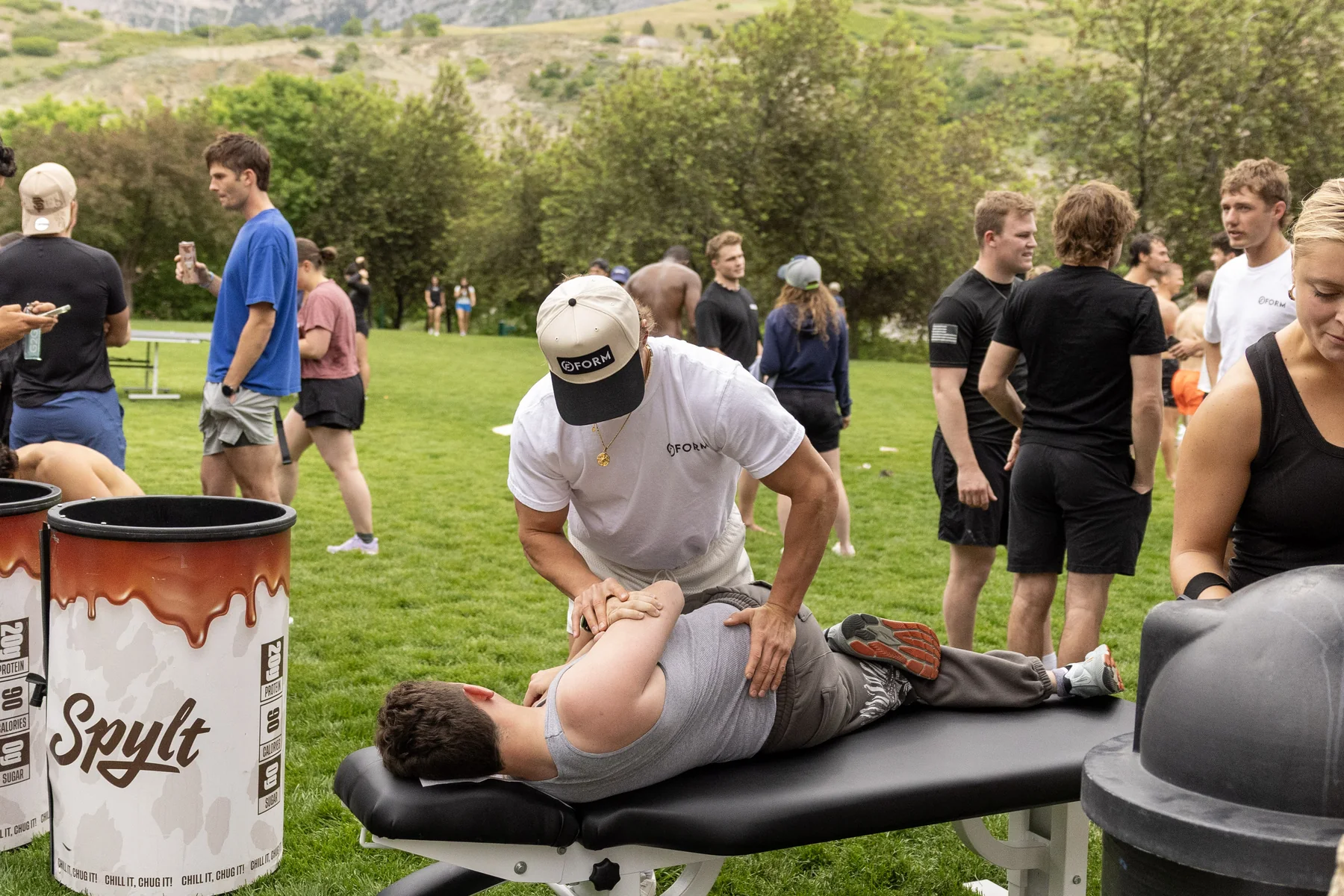 Dr. Bridger Cutler providing hands-on care to an active adult